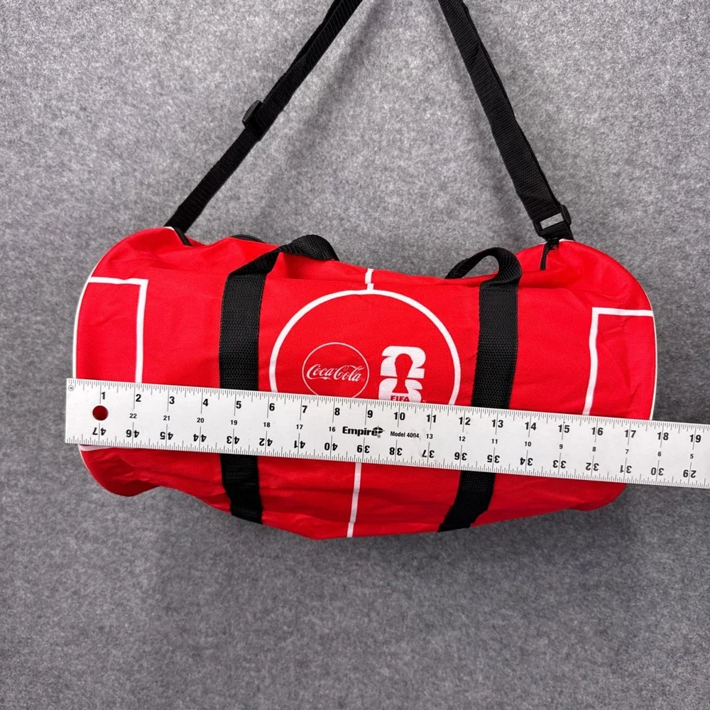 Coca-Cola FIFA World Cup 2026 Red Soccer Field Duffel Bag Gym Travel E03467996